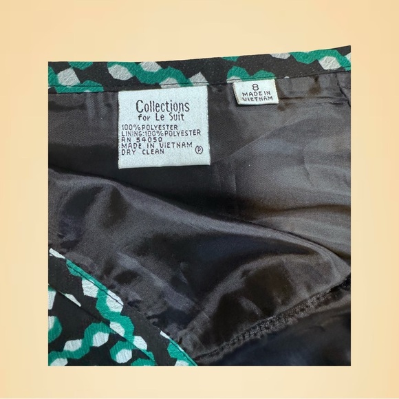 Le Suit Black and Green Patterned Midi Skirt - Picture 4 of 4